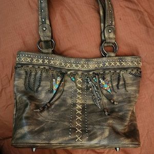 Purse, Schyanna Twain, Tan with fringe and detail